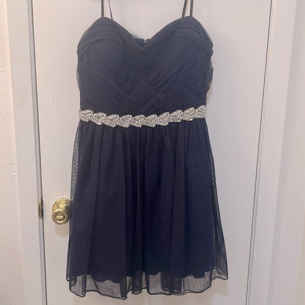 Blue City Triangles Strapless Dress